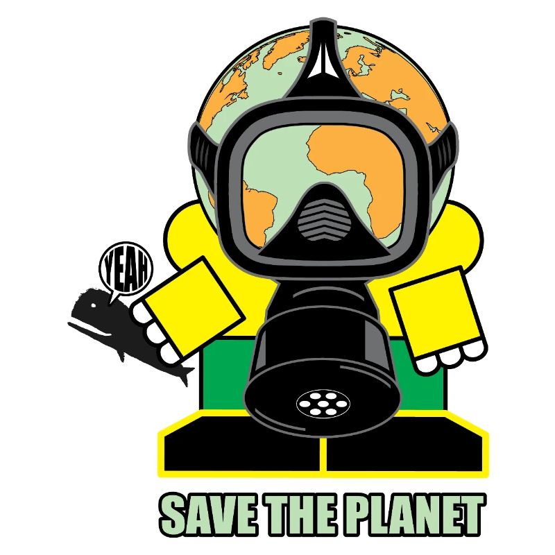Globe Gas Mask Save the Planet