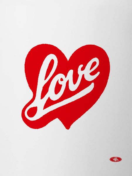 Red Love Heart Script Design
