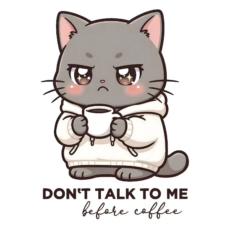 Don't talk to me before Coffee cat