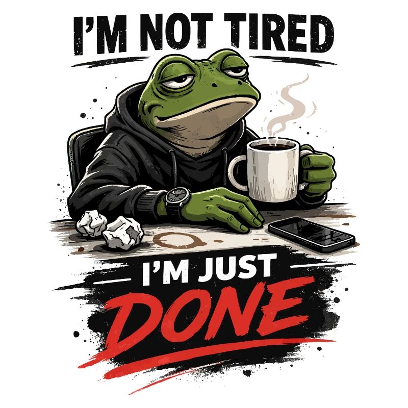 Not Tired Just Done Frog