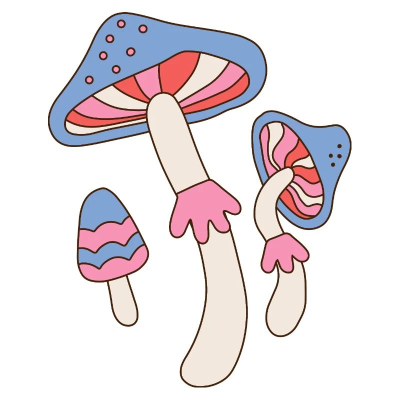 Retro Psychedelic Mushroom Vintage Design