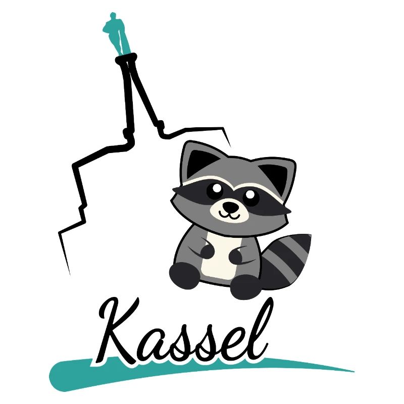 Kassel Waschbär trifft Herkules – Süßes Stadtmotiv