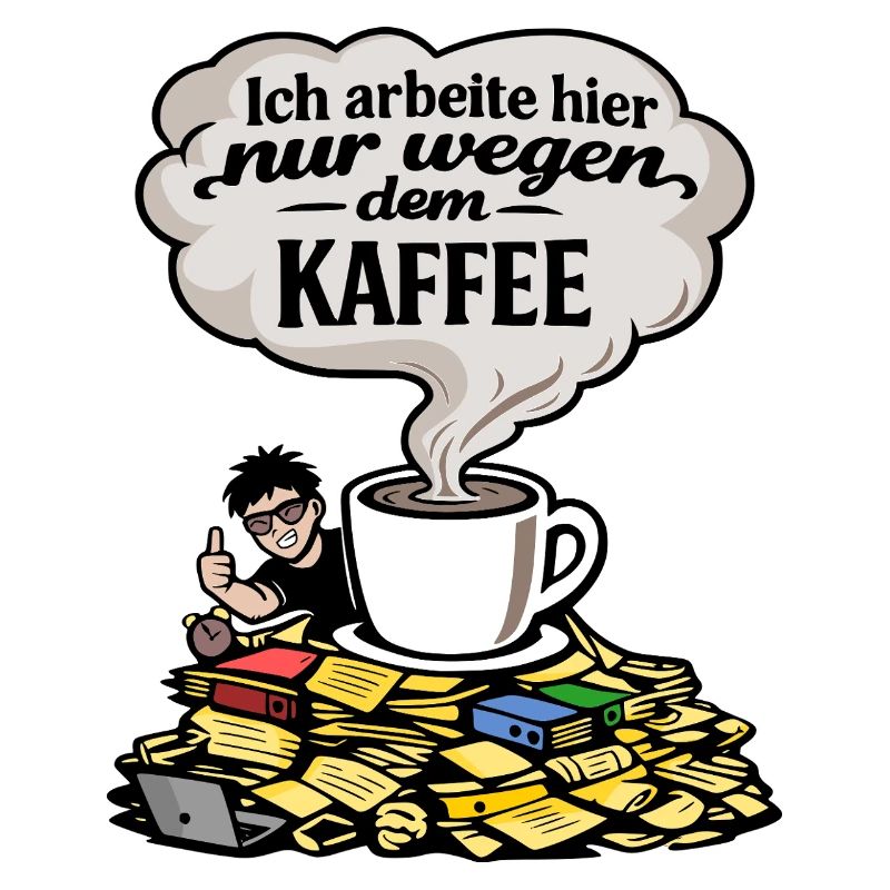 Ich arbeite nur wegen Kaffee lustig Spruch