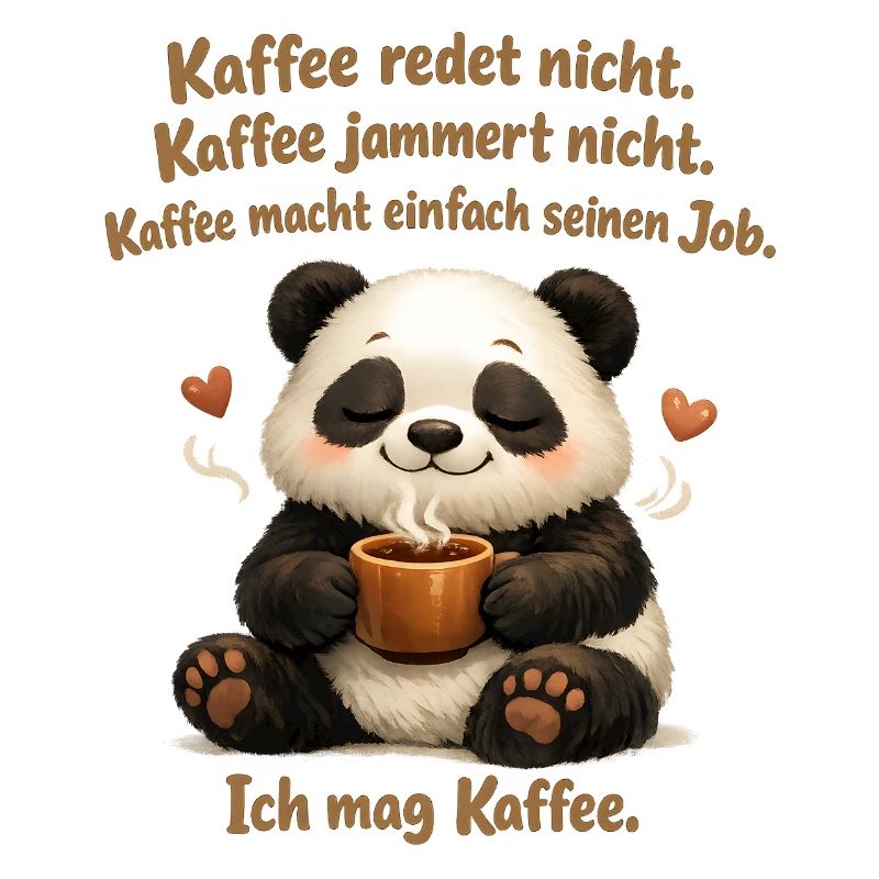 Panda Kaffee redet nicht lustiger Kaffee Spruch