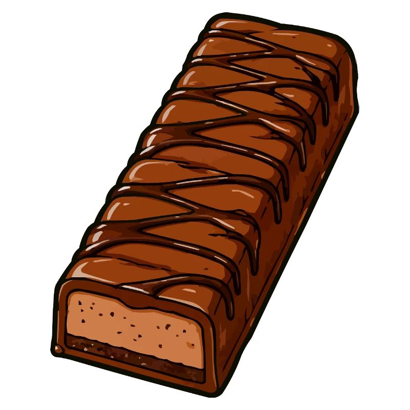 Barre chocolatée avec glaçage en zigzag