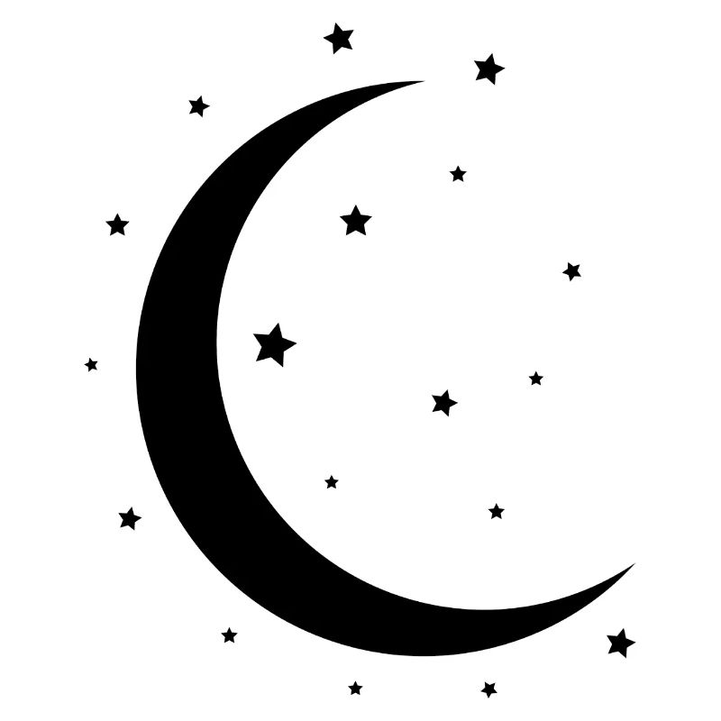 Croissant de Lune et étoiles