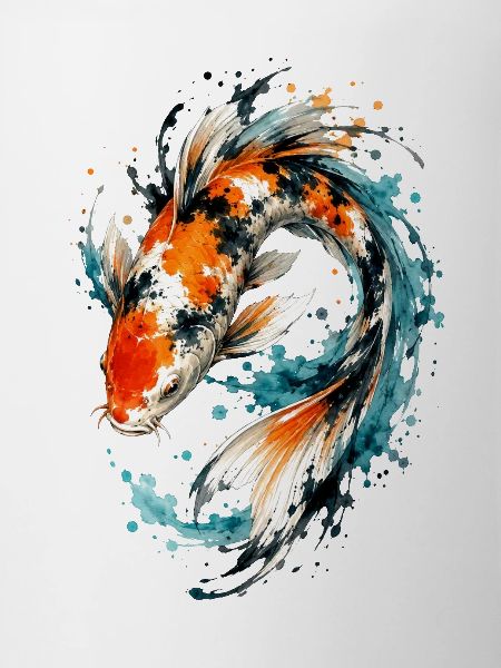 Aquarell Koi Splash