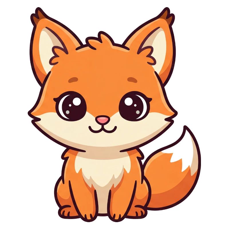Cuddly Fox Kawaii Illustration