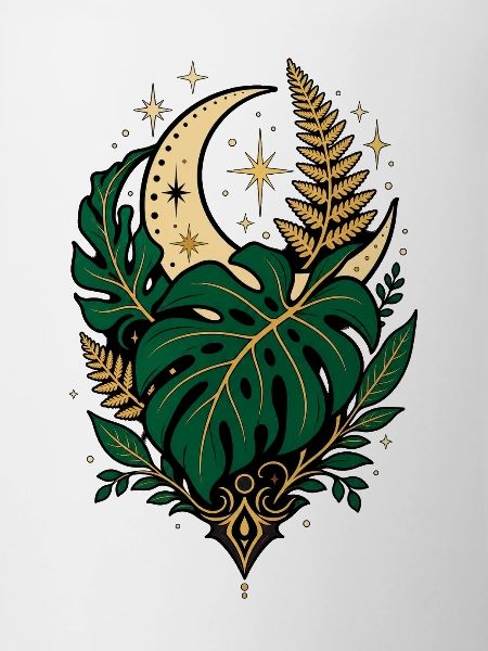 Monstera Moon – Mystisches Botanical Design