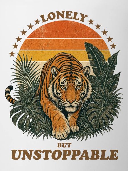 Lonely But Unstoppable - Retro Tiger