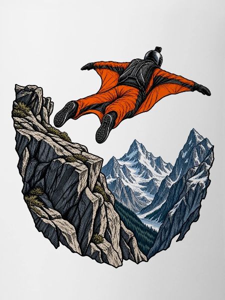 Wingsuitflug über Alpen