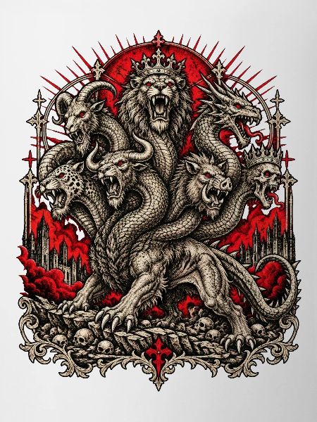 Kronenhydra im Flammenrot
