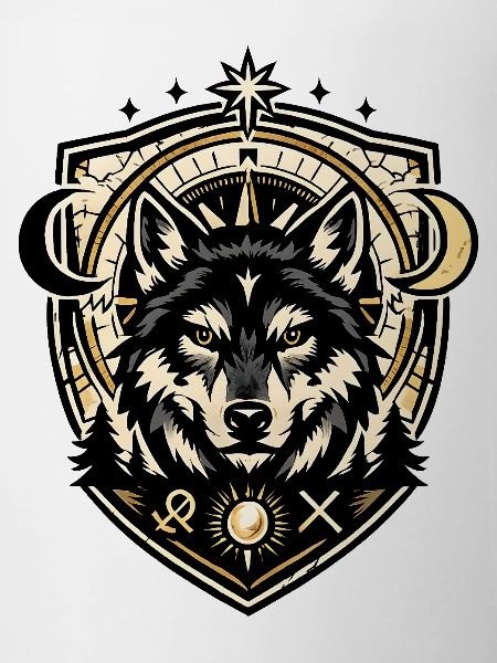 Wolf Crest Geometric Shield