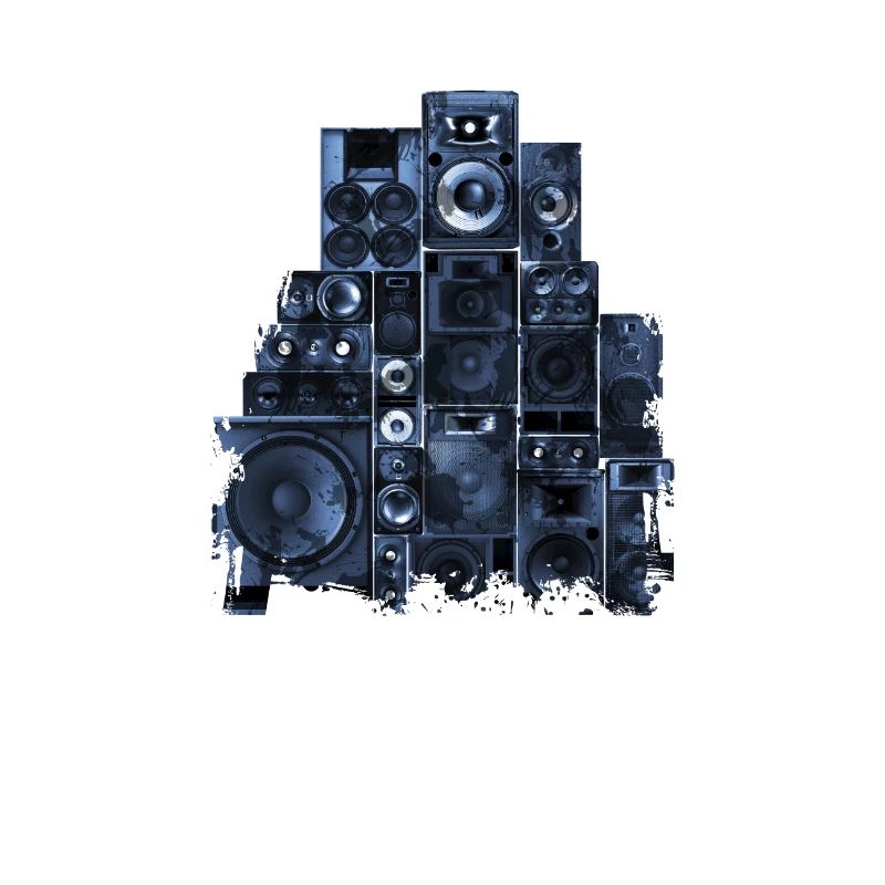 Speaker tower rack subwoofer music system fans