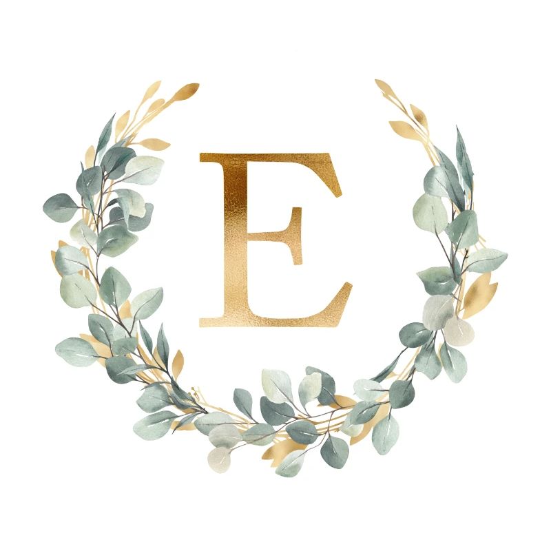 E monogram eucalyptus wreath