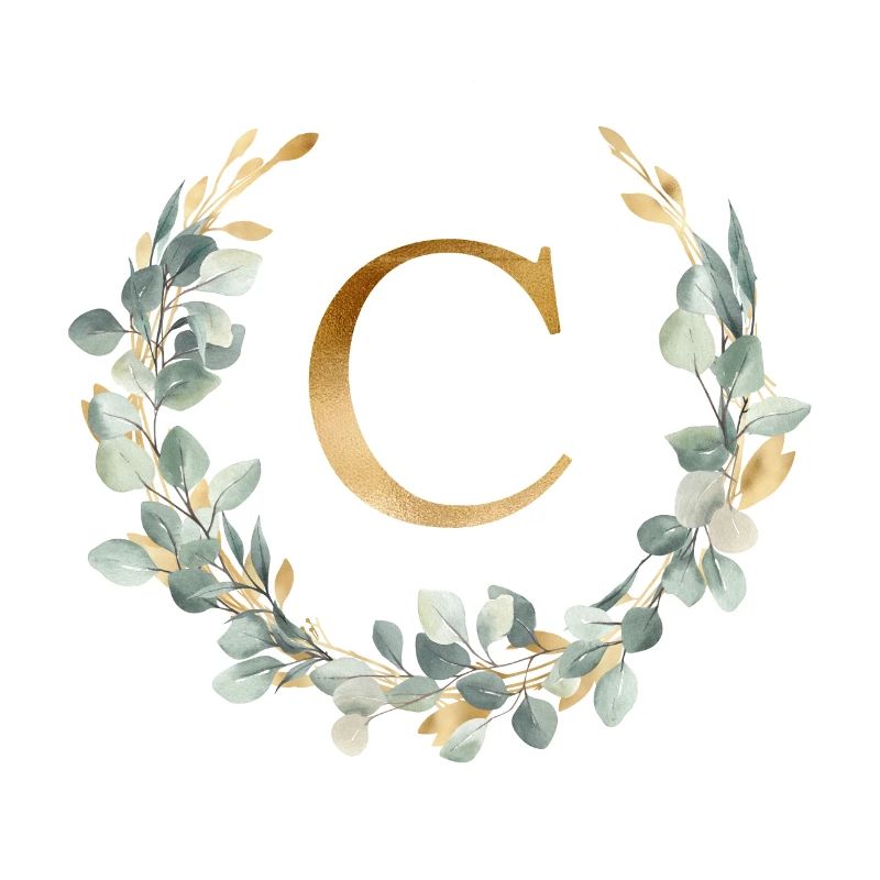 C Monogramme Couronne d’eucalyptus