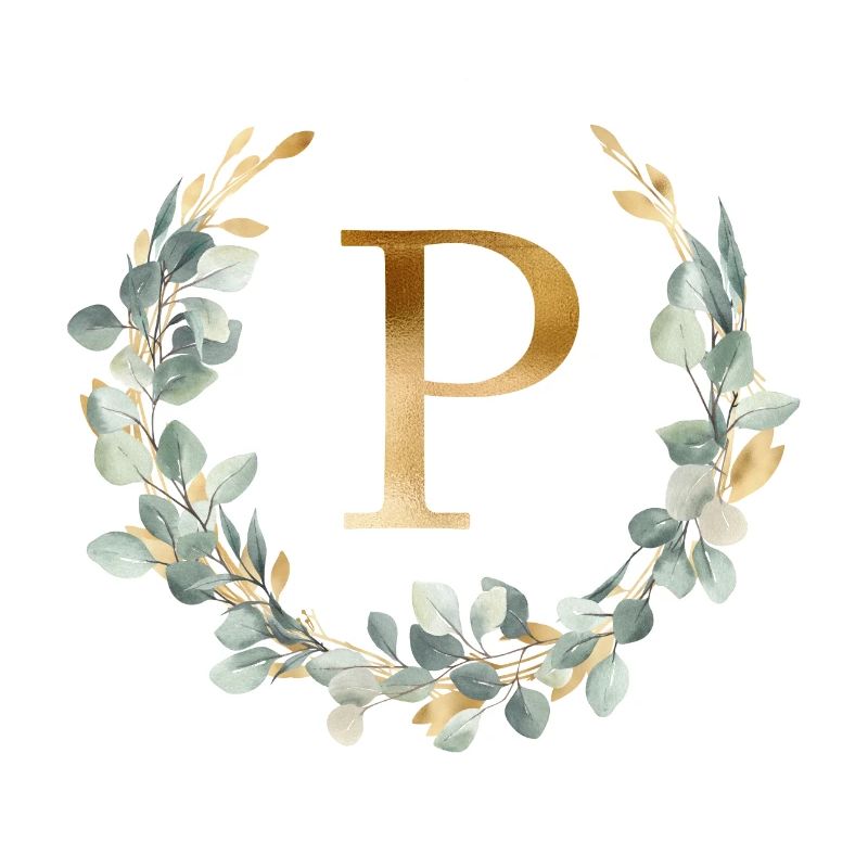 P Monogramme Couronne d’eucalyptus