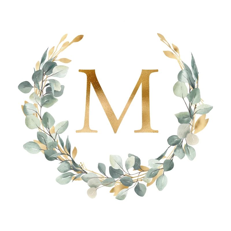 M Monogramme Couronne d’eucalyptus