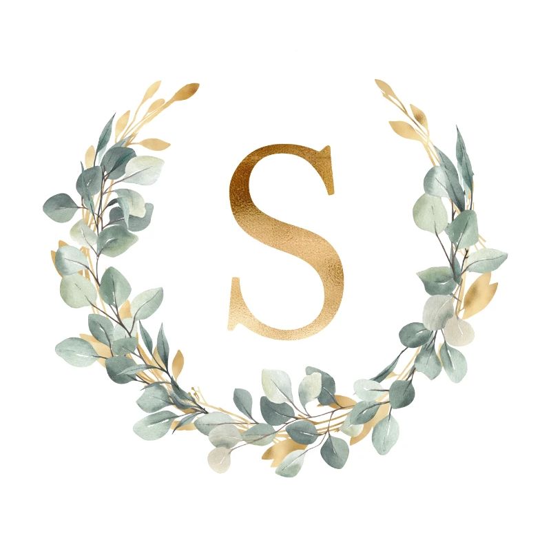 S Monogram Eucalyptus Wreath