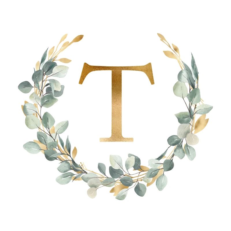 T Monogramme Couronne d’eucalyptus