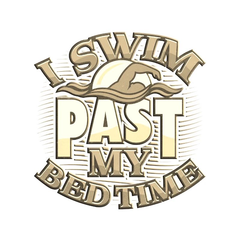 Nageur nager devant mes cadeaux d’équipe de natation au coucher