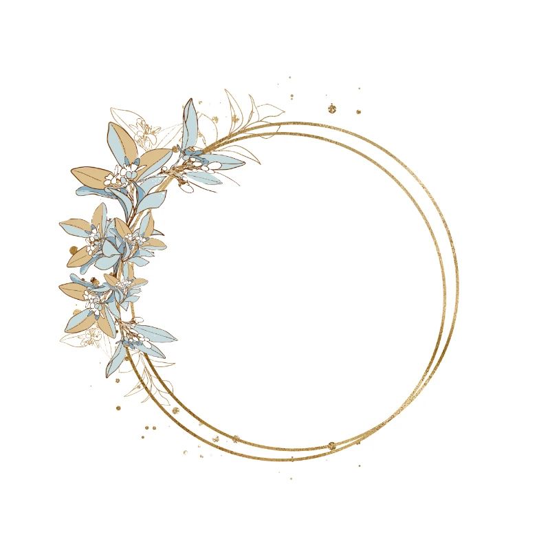 Eucalyptus Blue Gold Circle customizable