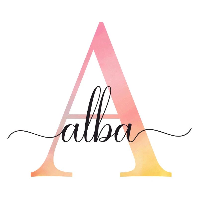 Un | Monogramme | Nom | Alba |Aquarelle