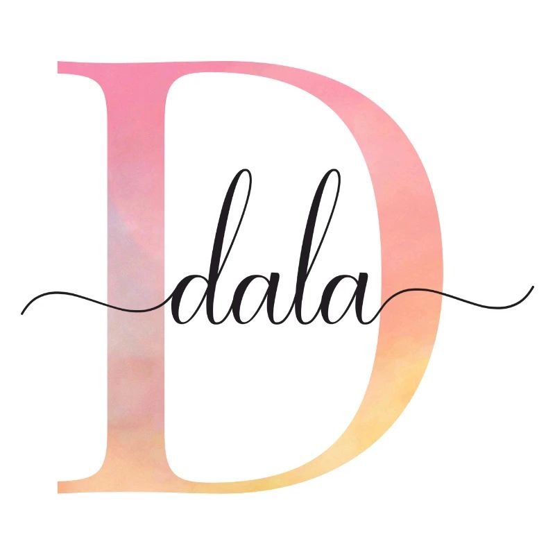 D | Monogramme | Nom | DalaAquarelle