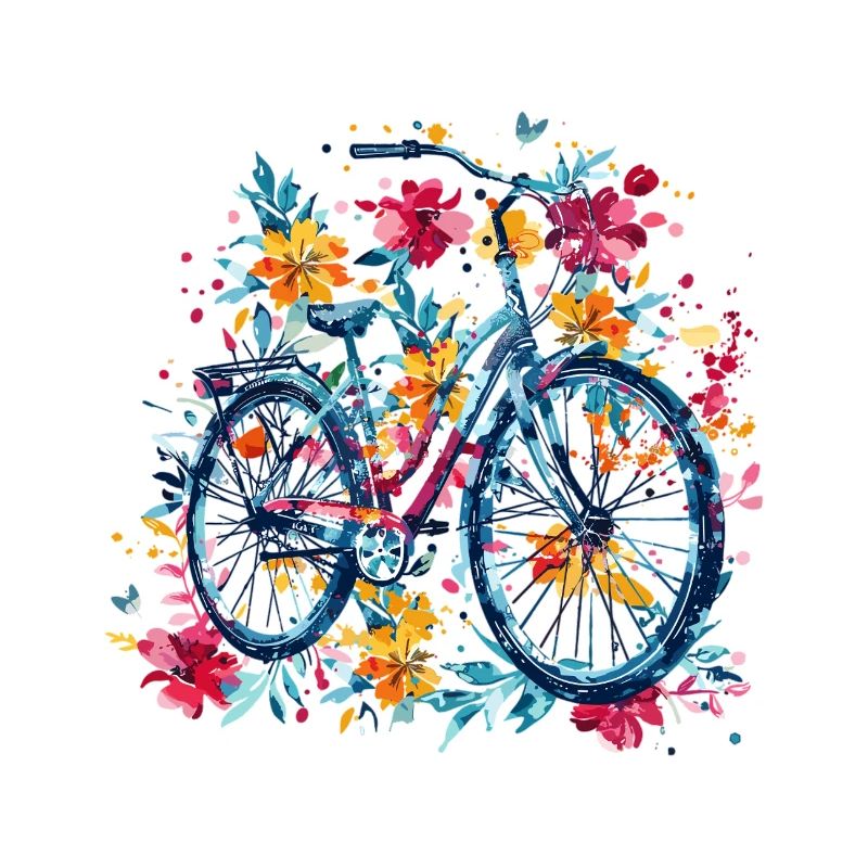 Vélo avec des fleurs