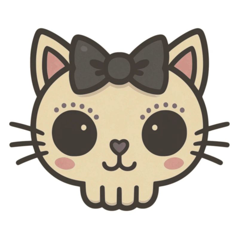 Crâne de chat mignon