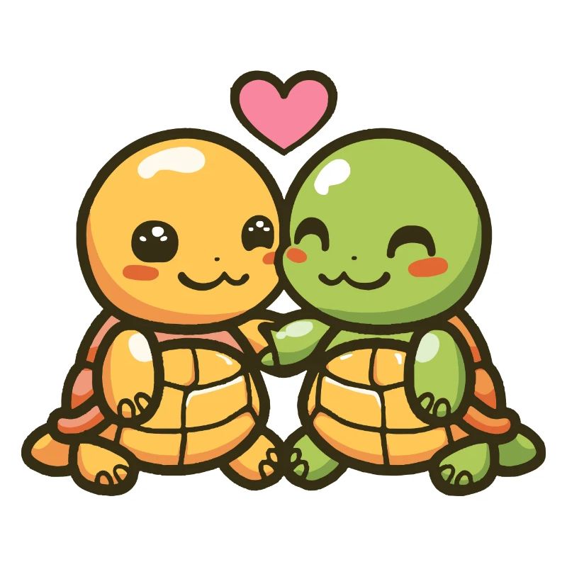 Turtle Comic Couple Love