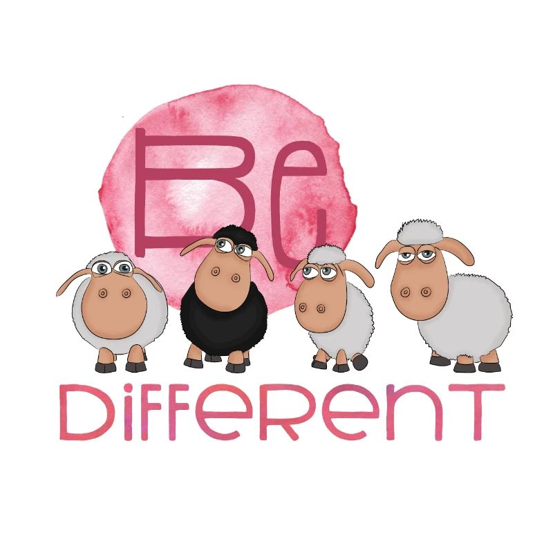Be Different Sheep - Quatre moutons noir et blanc