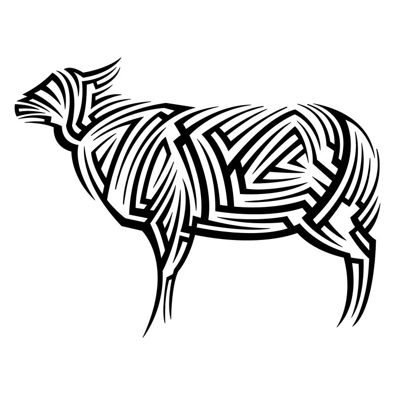 Tatouage tribal de mouton