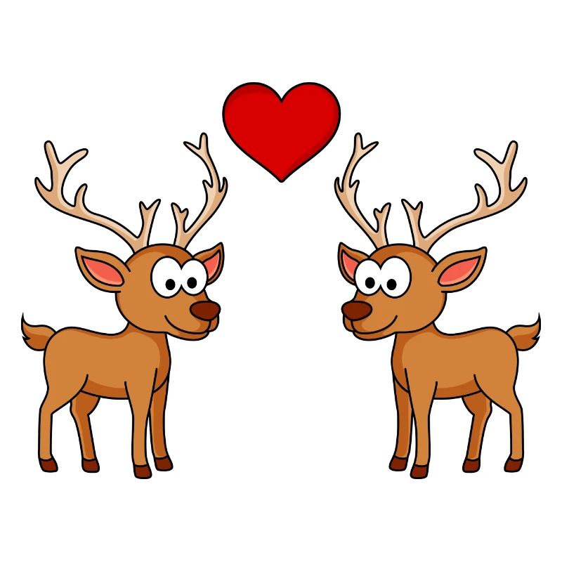 Hirsch Comic Paar Liebe