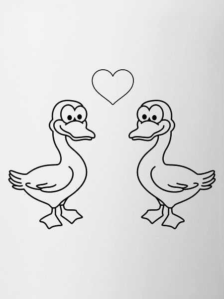 Gans Comic Paar Liebe