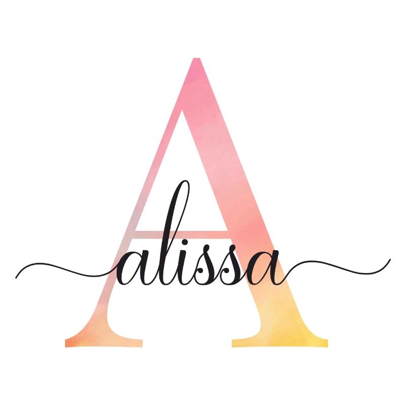 A | Monogram | Name | Alissa |Watercolor