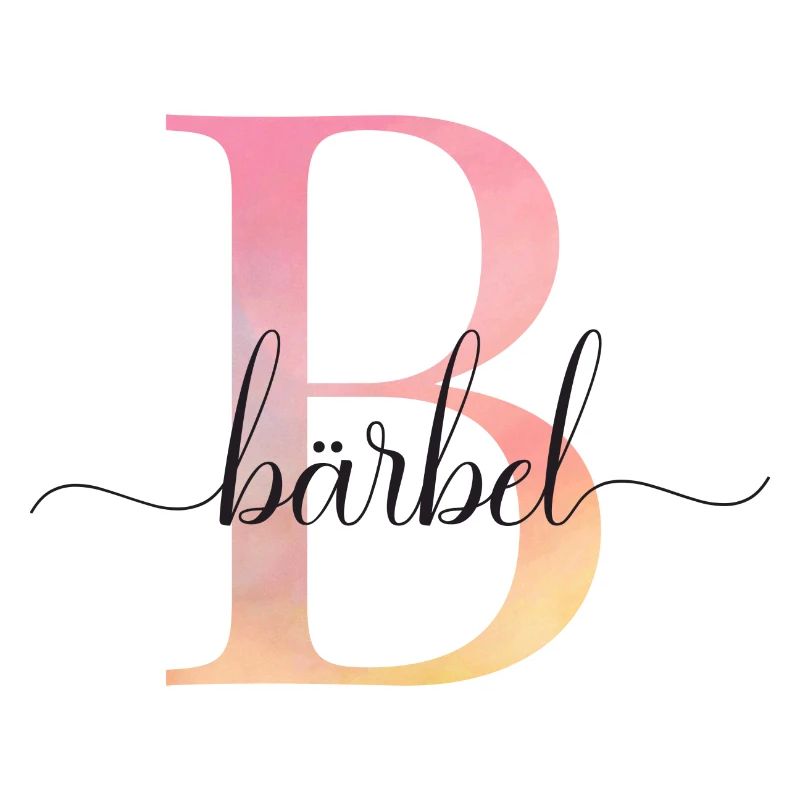 B | Monogram | Name | Bärbel |Watercolor