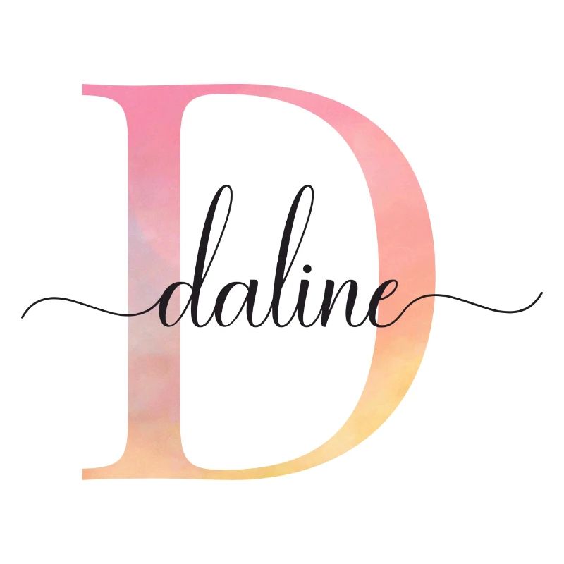D | Monogramme | Nom | Daline |Aquarelle
