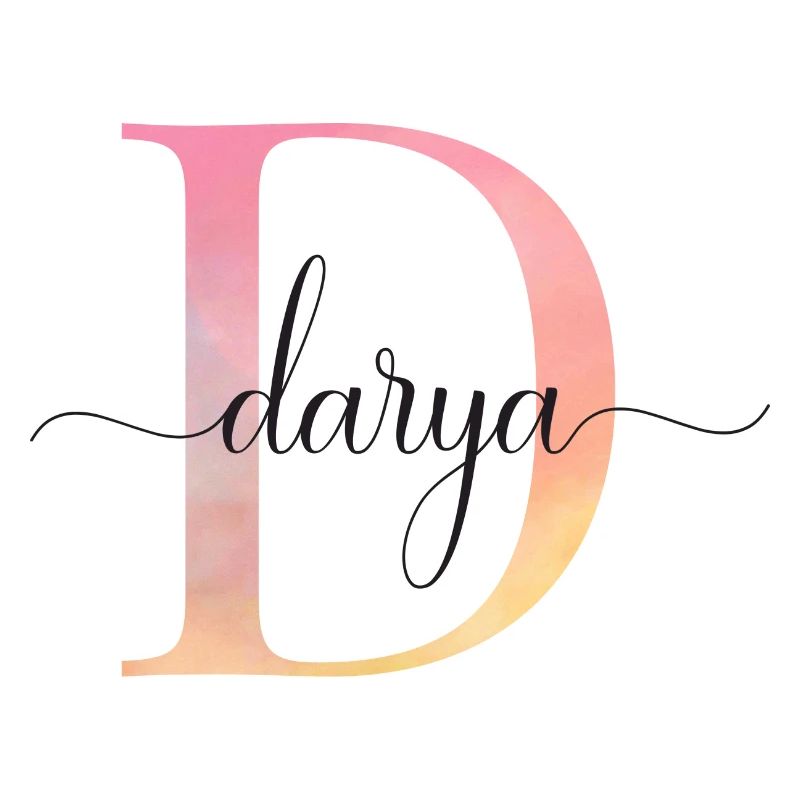 D| Monogramme | Nom | Daria |Aquarelle