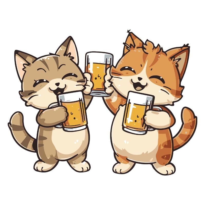 Cat Comic Beer Funny Booze