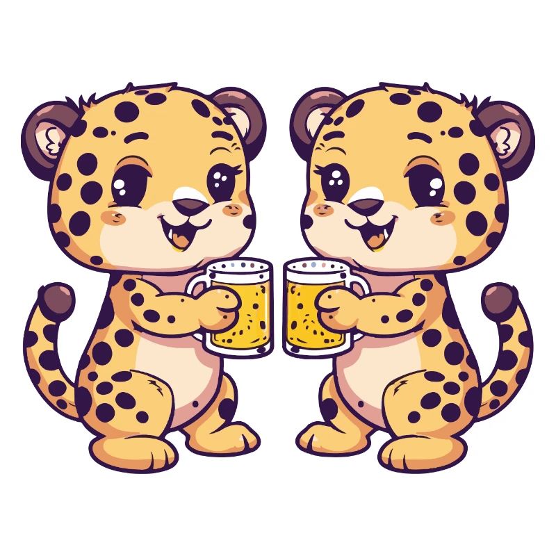 Leopard Comic Bier Lustig Saufen