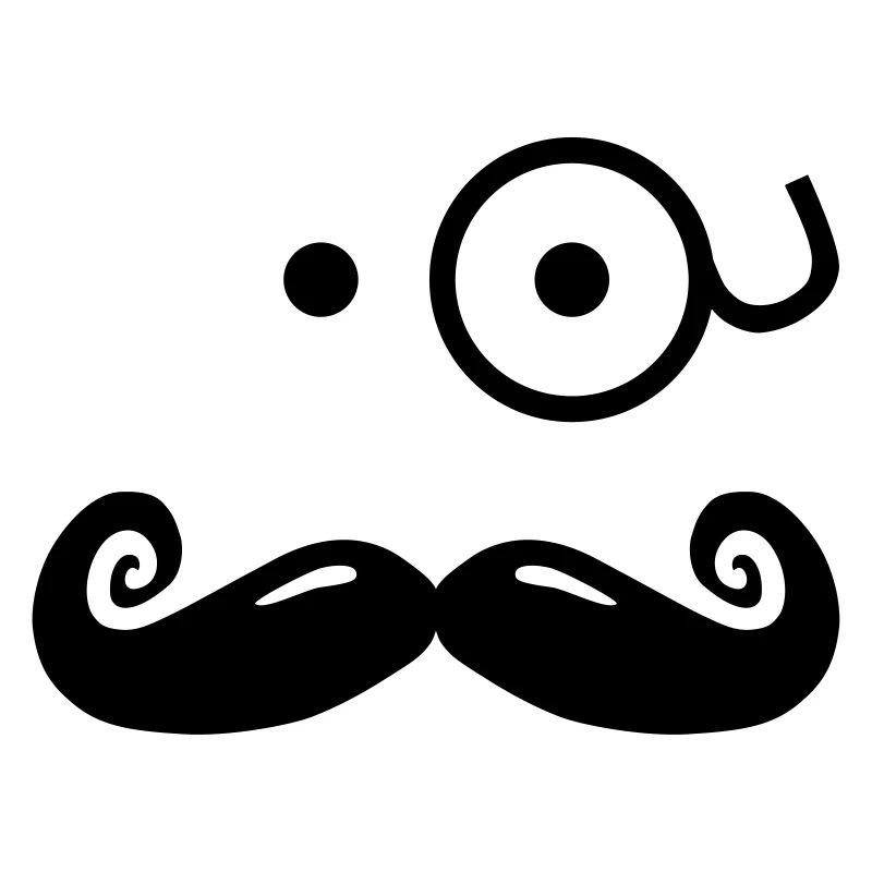 gentlemans mustache with glass / sir