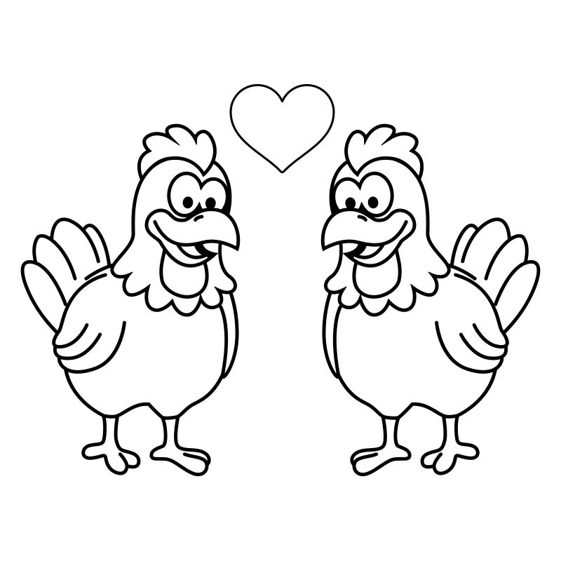 Chicken Comic Couple Love