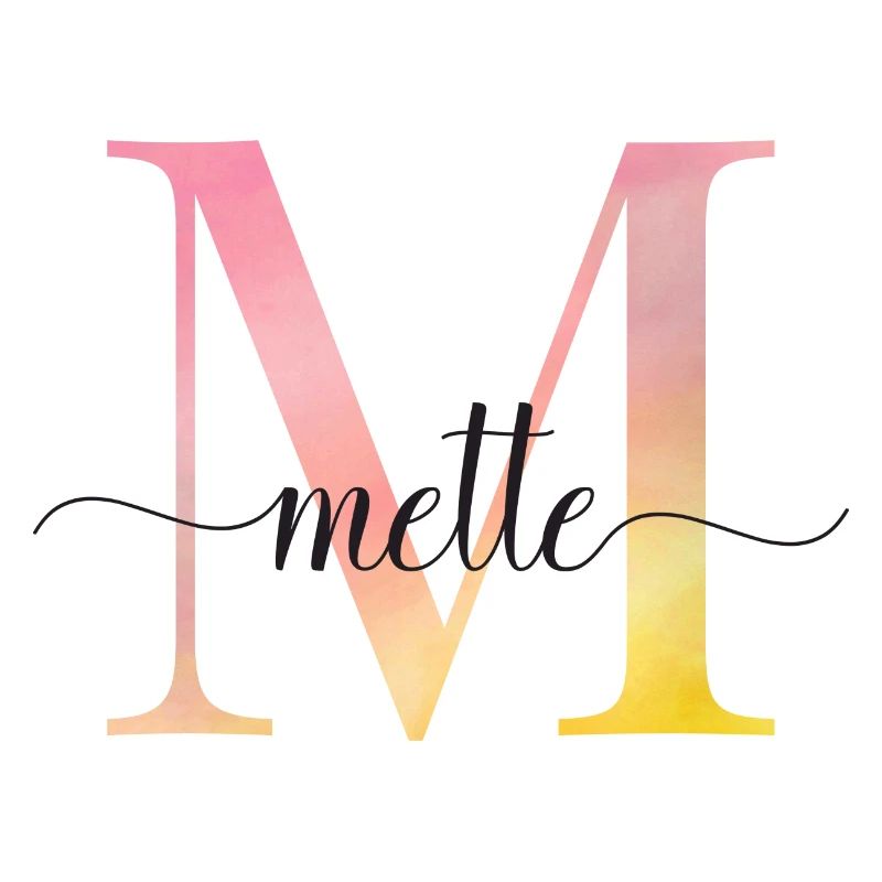 M | Monogramm | Name | Mette |Watercolor
