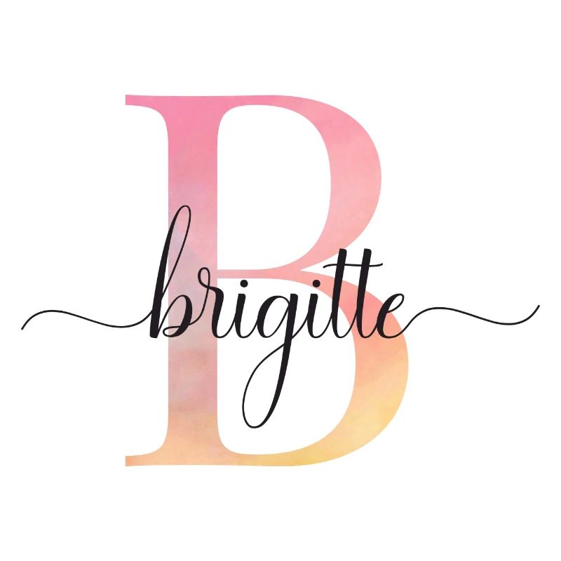 B | Monogramme | Nom | Brigitte |Aquarelle