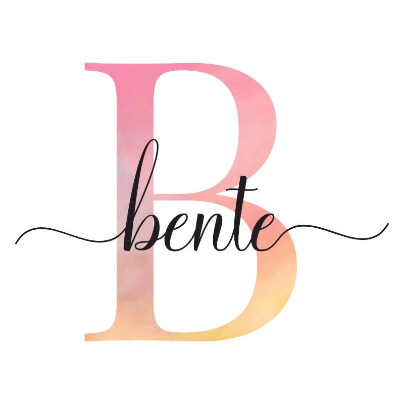 B | Monogramme | Nom | BenteAquarelle