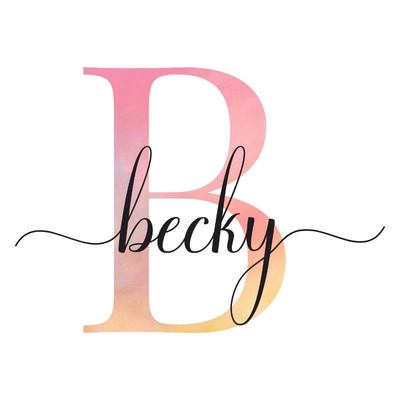 B | Monogramme | Nom | Cécile |Aquarelle