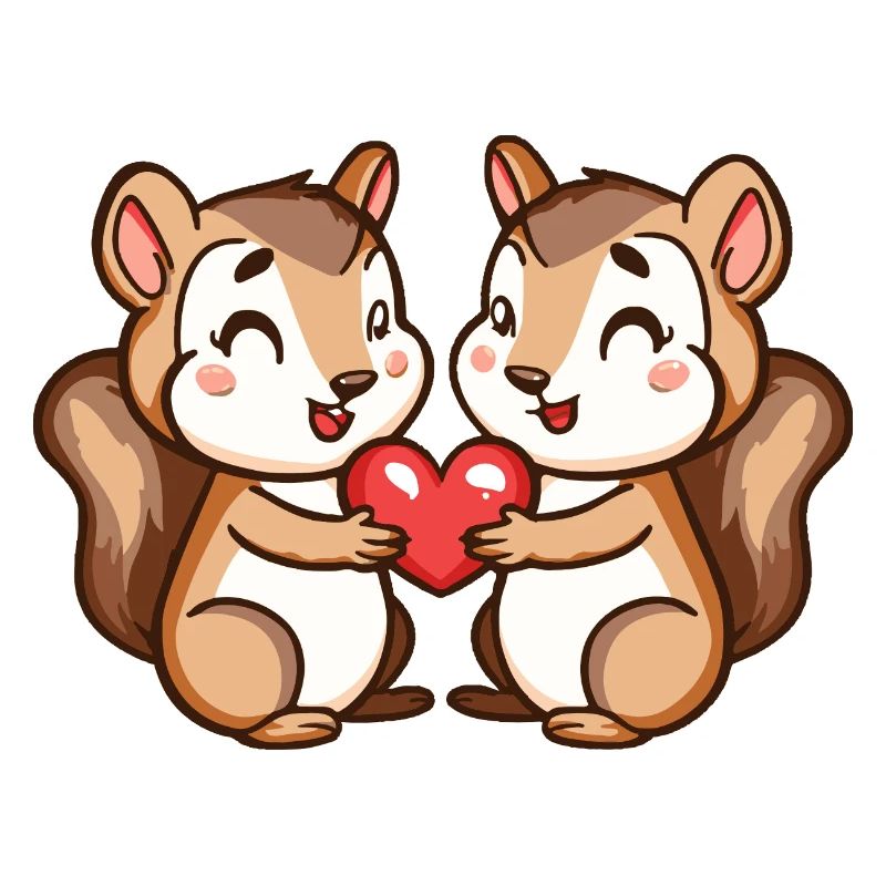 Squirrel Comic Couple Love