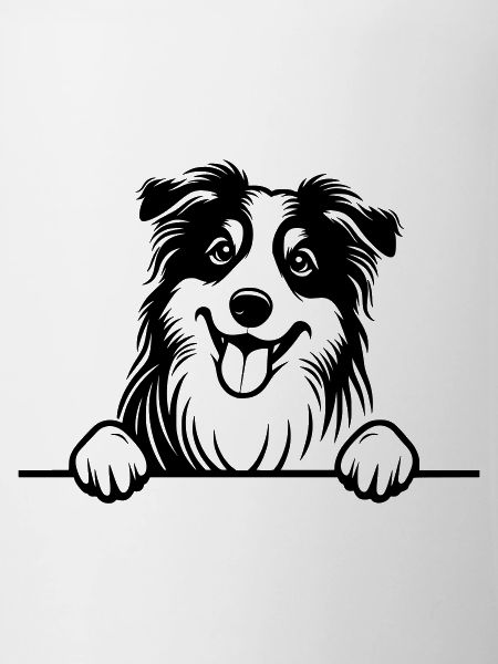 Peeking Australian Shepherd Vector