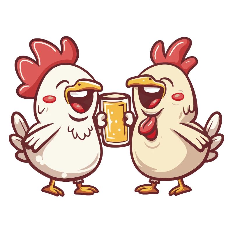 Chicken Comic Beer Funny Booze